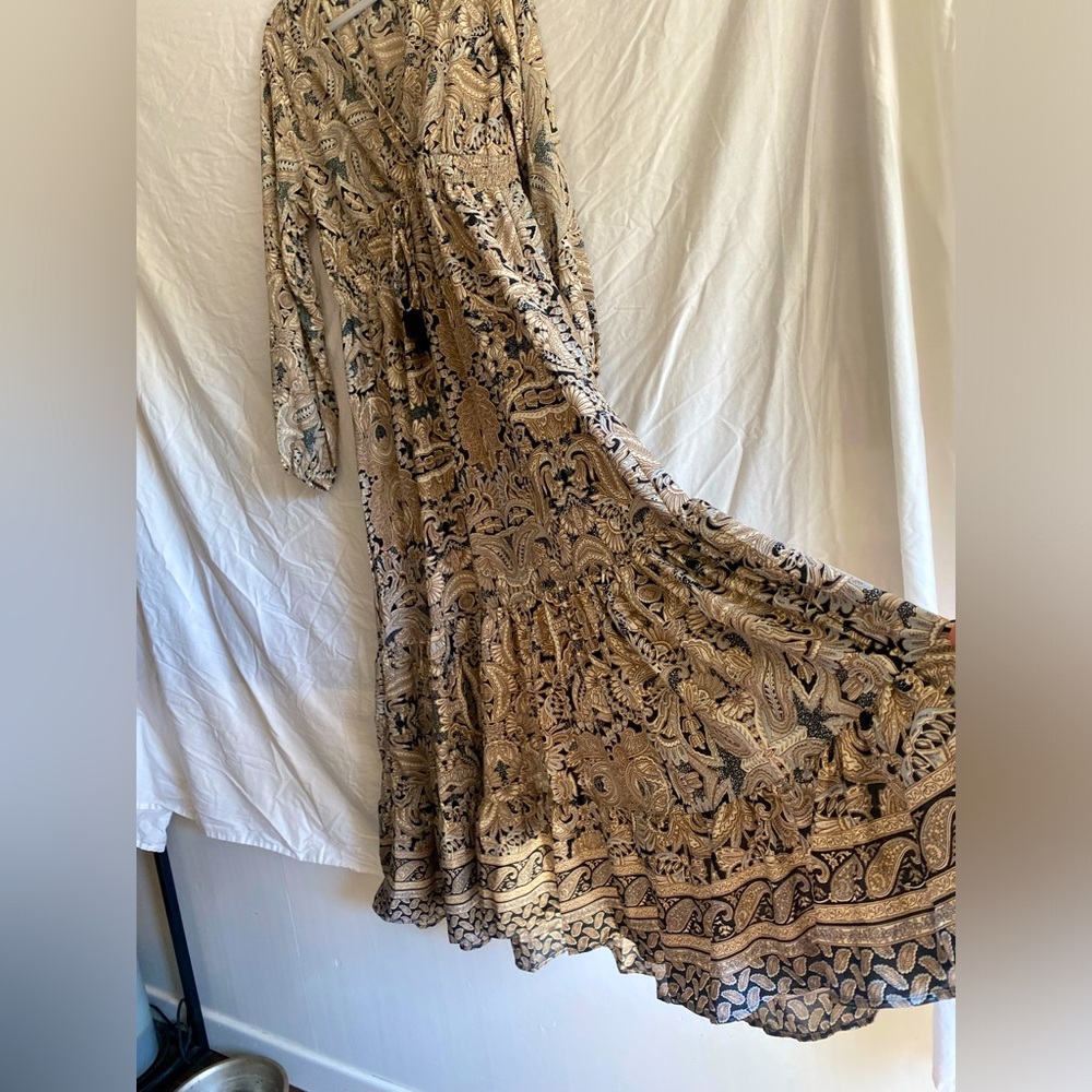 Maxi dress Paisley (light Blue/tan/ Blk